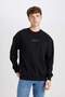 Boxy Fit Crew Neck Printed Sweatshirt V5306Az24Au - 3