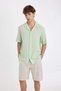 Relax Fit Apache Collar Cotton Short Sleeve Shirt D8325Ax24Hs - 3
