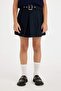 Belted Gabardine Pleated School Skirt for Girls D3214A824Wn - 4