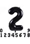 Black Concept 2-Year-Old Birthday Celebration Set; White Balloon with Black Confetti, Number Star Foil, and Bann. - 4