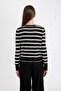 Regular Fit Striped Crew Neck Buttoned Knitwear Cardigan 3149150 - 6