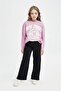 Relax Fit Crew Neck Printed Sweatshirt Girls D6494A8Ns - 2