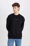 Boxy Fit Crew Neck Printed Sweatshirt V5306Az24Au - 4