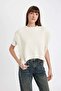Relax Fit Basic Brioche Knit Fabric Tasseled Knitwear Sweater D5312Ax24Au - 4