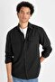 100% Cotton Regular Fit Polo Collar Basic Plain Long Sleeve Shirt B2654Ax24Au