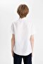 Regular Fit Textured Short Sleeve White Shirt for Boys B0776A824Au - 6