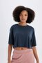 Crop Crew Neck Sportsman Modal Short Sleeve T-Shirt D2978Ax24Hs - 5