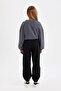 Girl's Cotton Black Parachute Pants with Elastic Waist and Cuffs and Pockets C8776A824Au - 7