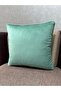 Imported Silk Velvet Mint Green Throw Pillow Cover 43x43cm - 4