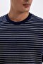 Relax Fit Crew Neck Striped Short Sleeve T-Shirt D2800Ax24Au - 8
