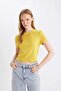Fitted Rib Knit Basic T-Shirt T9631Az24Au - 4