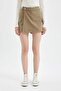 Regular Fit Normal Waist Cargo Pocket Gabardine Shorts Skirt D4991Ax24Au - 5