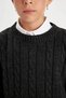 Girl's Crop Crew Neck Hair Braided Knitwear Sweater C6934A824Au - 5