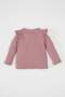 Crew Neck Floral Corded Fabric Ruffle Ribbed Knit Long Sleeve T-Shirt Baby Girl D0745A524Au - 4