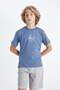 Crew Neck Printed Short Sleeve T-Shirt for Boys A0455A824Hs - 3
