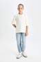 Girl's Mom Fit Ripped Detailed Skinny Jeans Trousers with Pockets C8532A824Au