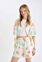قميص Coool Oversize Fit منقوش بأكمام قصيرة وياقة بيجامة D5117ax24hs - 4