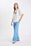 Straight Fit Normal Waist Standard Size Poplin Trousers D4855Ax24Hs - 5