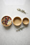 Set of Bamboo Serving Bowls 22-18-14 cm Natural Bamboo Snack Breakfast Sauce Bowl - 7