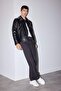 Uzgar İtici Slim Fit Slim Fit Seasonal Lined Zippered Inner Pocket Faux Leather Biker Coat C5715Ax24Au - 2