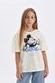 Girls' Disney Mickey & Minnie Oversize Wide Fit Crew Neck Short Sleeve T-Shirt C7457A824Au - 3