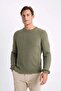 Standard Fit Regular Cut Crew Neck Textured Knitwear Sweater C9618Ax24Au - 4