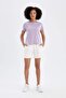 Defactofit Crop Crew Neck Sportsman Modal Short Sleeve T-Shirt D1280Ax24Hs - 2