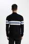 Standard Fit Normal Cut Mock Neck Zippered Striped Knitwear Sweater Y4193Az24Wn - 6