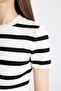 Crop Crew Neck Striped Short Sleeve Knitwear Sweater C8743Ax24Au - 5