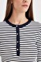 Slim Fit Slim Fit Crew Neck Striped Ribbed Camisole Button Long Sleeve T-Shirt D4271Ax24Au - 5