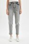Comfort Mom Fit Comfortable Fit High Waist Ankle Length Jean Washed Trousers D4304Ax24Au - 4