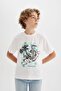 Crew Neck Printed Short Sleeve T-Shirt Boys D0438A824Hs - 3