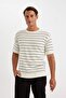 Standard Fit Crew Neck Striped Cotton Pack Short Sleeve T-Shirt D3581Ax24Sm - 4