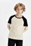 Boy's Oversized Wide Fit Crew Neck Printed Long Sleeve T-Shirt D0969A824Au - 4