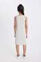 Girls' Printed Ribbed Camisole Sleeveless Summer Dress D4106A824Hs - 4
