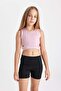 Crew Neck Sports Printed Athlete Girls' Top D0878A824Hs