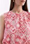 Fitted Patterned Round Neck Sleeveless Blouse D2969Ax24Sm - 5