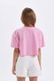 Crop Crew Neck Printed Short Sleeve T-Shirt Girls D0869A824Hs - 6