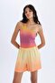 High Waist Short Leg Satin Shorts C9289Ax24Sm - 2