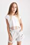 Girl's Crop Short Sleeve T-Shirt D5888A824Sp - 4