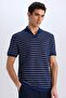 Regular Fit Polo Neck Striped Knitwear Short Sleeve T-Shirt C4150Ax24Sm - 3