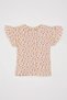 Crew Neck Floral Waffle Short Sleeve T-Shirt Baby Girl D4340A524Sm