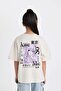 Oversize Crew Neck Printed Short Sleeve T-Shirt Girls D0871A824Hs - 6