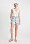 Mom Fit High Waist Cut-Off Hem Jean Shorts C0680Ax24Hs - 3