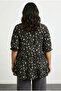 Plus Size Notched Collar Short-Sleeve Ruffled Hem Blouse 322571 - 6