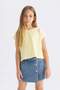 100% Cotton Boxy Fit Crew Neck Basic Short Sleeve T-Shirt for Girls C4511A824Sm - 4