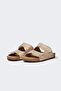 Men's Flat Sole Double Strap Faux Leather Slippers C3755AX24HS