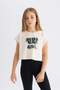 Crew Neck Printed Short Sleeve T-Shirt Girls C6040A824Sm - 3