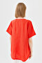 Women's V-Neck Pocket Mesh Linen T-shirt Orange - 8