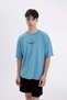 100% Cotton Oversize Wide Fit Crew Neck Back Printed Short Sleeve T-Shirt C4084Ax24Sm - 3